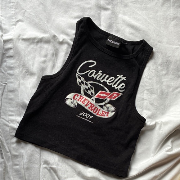 Chemistry Tops - Chemistry Black Tank with Red & White Corvette Graphic